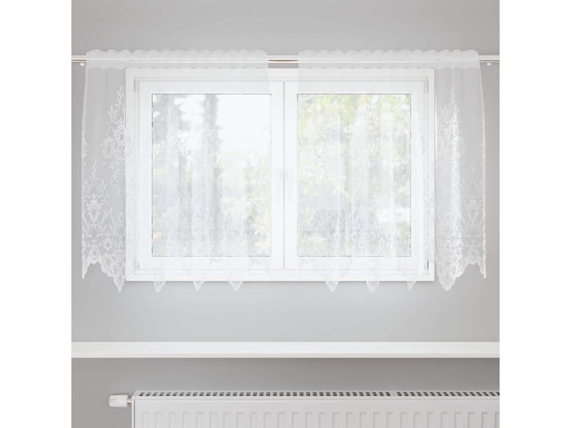  Rideau en dentelle, rideau ajouré, voilage blanc 80 x 150 cm polyester cf43818  - Conforama B