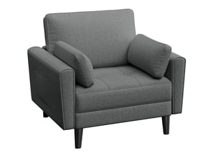 Canapé droit fixe <strong>YAHEETECH</strong> <strong></strong> 1 place Polyester gris avec coffre de rangement