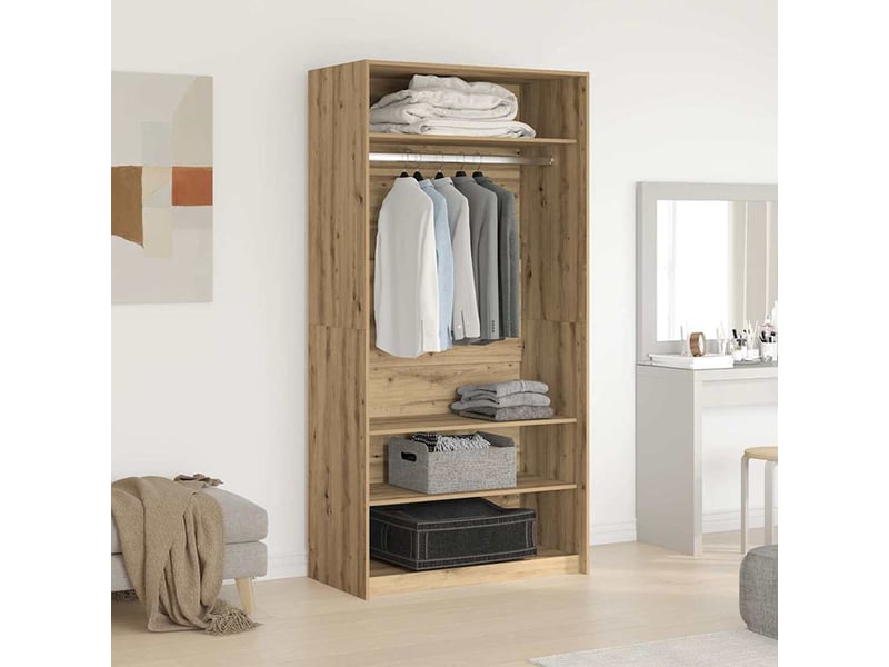  Garde-robe, armoire de rangement chêne artisanal 100x50x200 cm bois d'ingénierie shl64679  - Conforama C