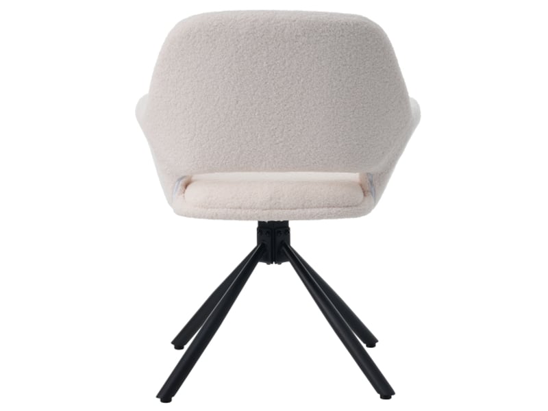  Lot de 4 chaises pivotantes de salle à manger en sherpa avec accoudoirs et dossier creux,blanc chaise blanc - Conforama D