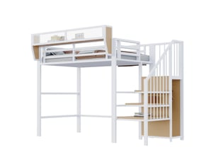 Lit mezzanine 90x200 cm DESVIAE   coloris blanc