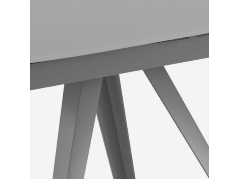  Table de salle à manger extensible en verre et métal 120180x90 float - gris  - Conforama C
