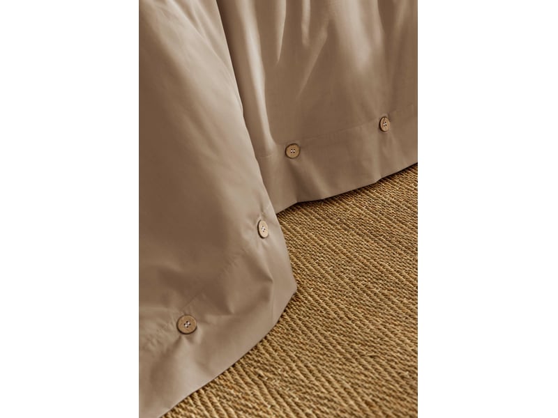  Housse de couette 240 x 220 cm + 2 taies 65 x 65 cm 100% percale de coton 120 fils perrine ficelle  - Conforama E