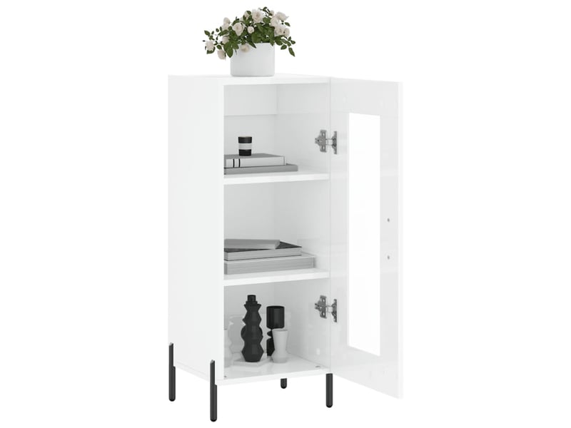  Buffet - bahut - meuble de rangement blanc brillant 34,5x34x90 cm bois d'ingénierie  - Conforama D