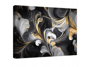 Tableau décoration murale impression sur toile abstrait glamour noir - 120x80 cm - tableau décoration murale chambre et salon