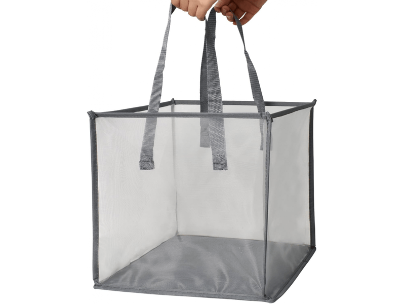  Panier de rangement pliable, panier à linge de grande capacité avec anse résistante, boîte de rangement réutilisable pour chambre à coucher, salle de bain, gris  - Conforama A