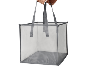 Panier de rangement pliable, panier à linge de grande capacité avec anse résistante, boîte de rangement réutilisable pour chambre à coucher, salle de bain, gris