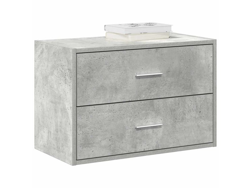  Armoire à tiroirs, commode avec 2 tiroirs gris béton 60x31x40 cm bois d'ingénierie  - Conforama B