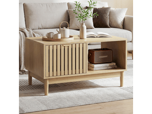 Table basse rectangulaire coloris naturel <strong>ATELIER CONFORTIEL</strong> <strong></strong> - 50 cmx80 cm