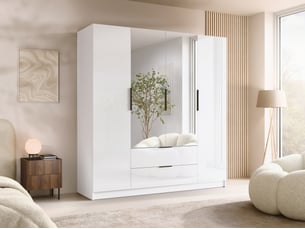 Armoire coloris blanc largeur 200 cm