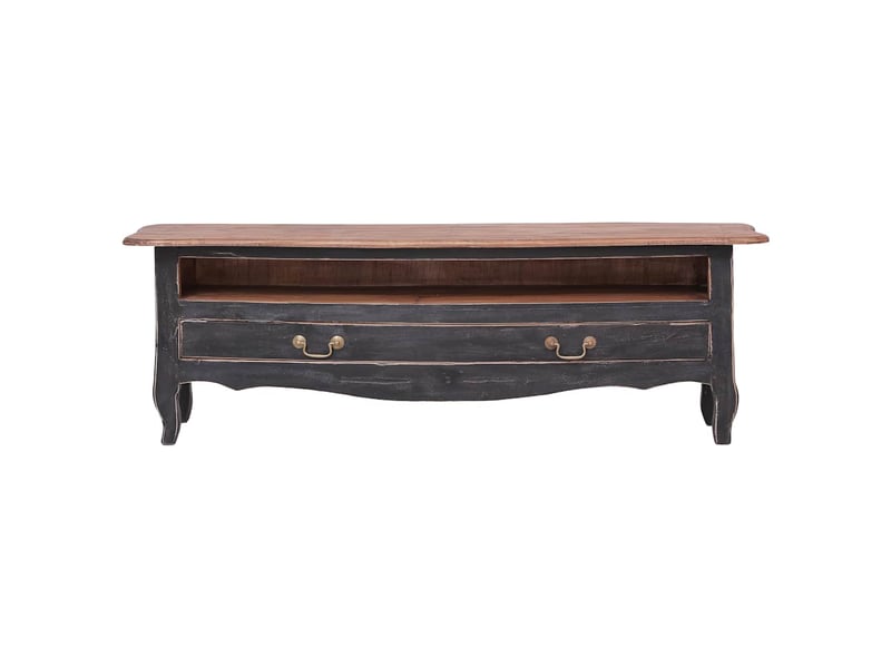  Meuble tv - banc tv - meuble de rangement 120x30x40 cm noir bois d'acajou massif  - Conforama C