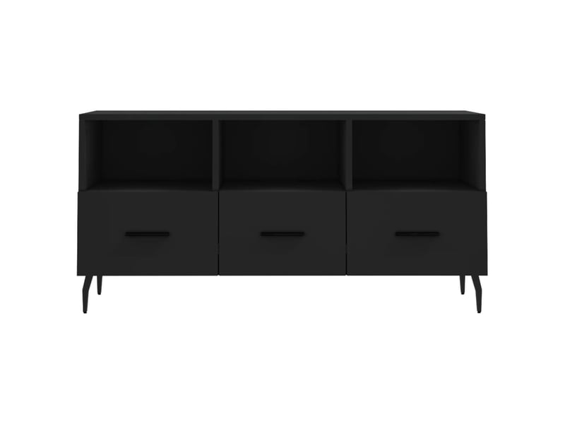  Meuble tv - banc tv - meuble de rangement noir 102x36x50 cm bois d'ingénierie  - Conforama E