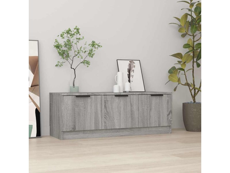  Meuble tv - banc tv - meuble de rangement sonoma gris 102x35x36,5 cm bois d'ingénierie  - Conforama B