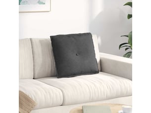 Coussin de dos, coussin de dossier gris foncé 50 x 45 cm tissu en velours côtelé cf54721