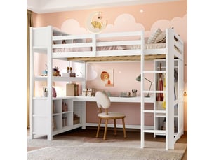 Lit mezzanine 140x200 cm SOGEU coloris gris