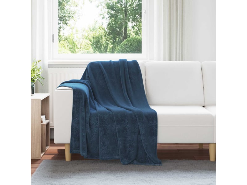 Plaid canapé bleu marine 130x150 cm 0.51 kg polaire - Conforama B