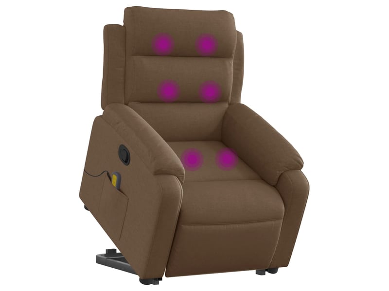Fauteuil de relaxation tv fonction massage inclinable fonction de levage électrique en tissu marron dec027017 - Conforama C