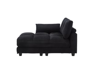 Canapé relax 112x140 cm en velours côtelé coloris noir