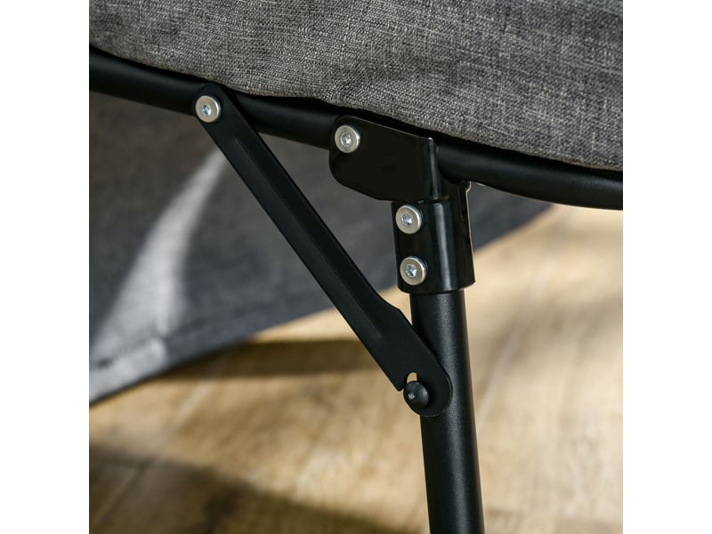  Lit pliant 4-en-1 188x75x38 cm avec dossier réglable sur 5 positions, structure en acier grise, sans matelas  - Conforama E