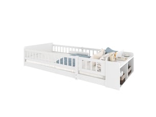 Lit simple 90x200 cm OKWISH   coloris blanc