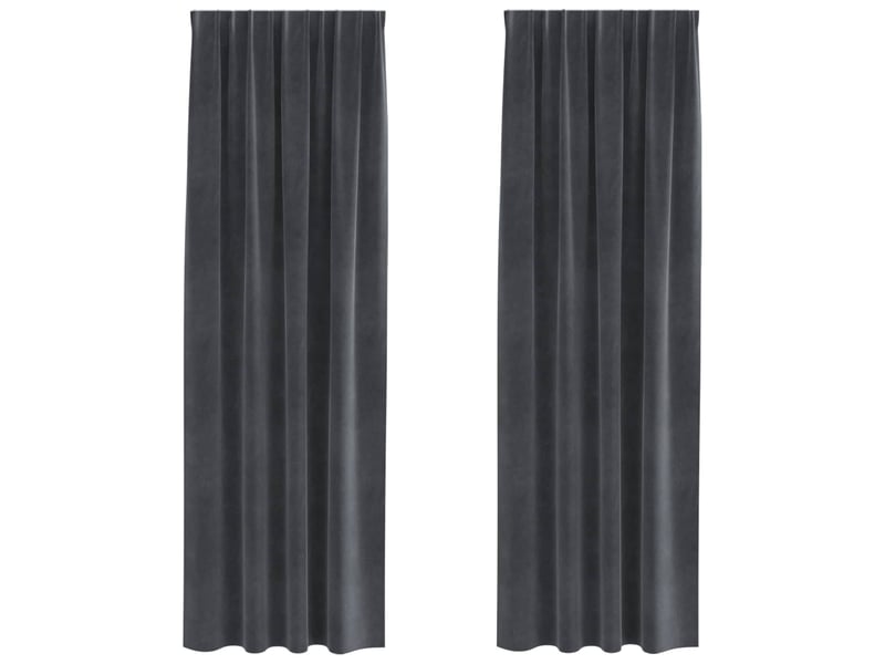  Lot de 2 rideaux, rideaux de fenêtre gris clair 140 x 260 cm velours cf44053  - Conforama A