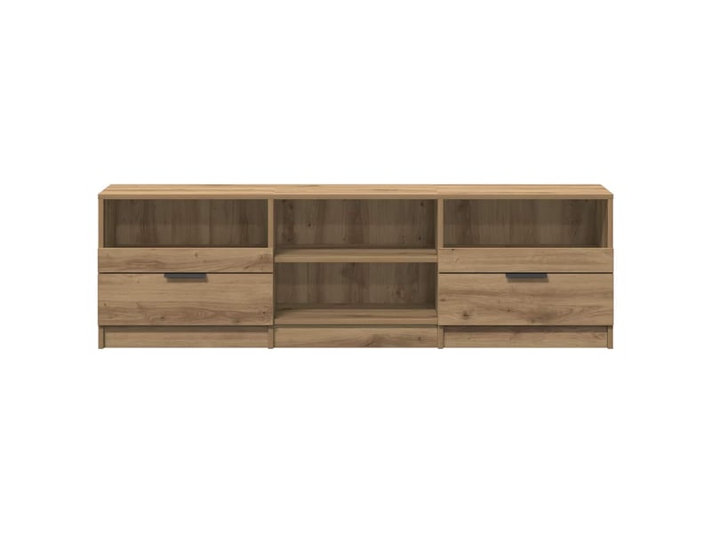  Meuble tv - banc tv - meuble de rangement chêne artisanal 150x33,5x45 cm bois d'ingénierie  - Conforama E