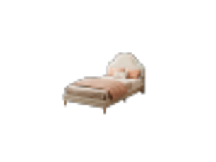 Lit simple 90x200 cm coloris beige