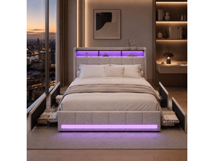 Lit 2 places 140x190 cm FOERPL   coloris beige