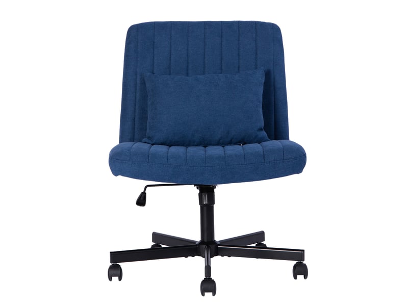 Chaise de bureau pivotante en tissu réglable en hauteur sans accoudoirs à roulettes silencieuses - Conforama A