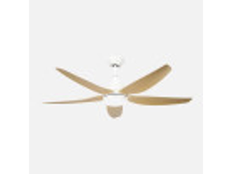  Ventilateur de plafond fabrilamp elda dc blanchêtre 5 pales 6 vitesses led 18 w télécommande 262591568 - Conforama B
