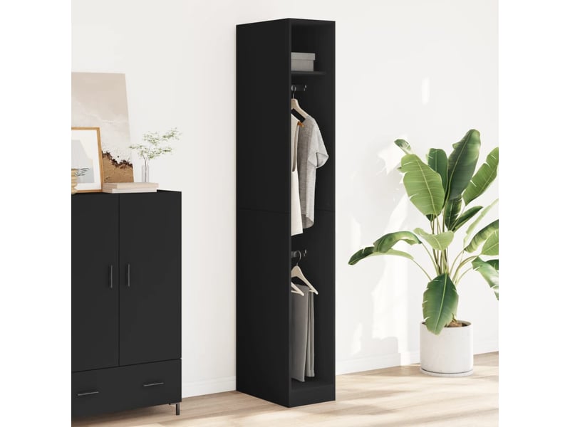  Garde-robe, armoire de rangement noir 30x50x200 cm bois d'ingénierie  - Conforama C