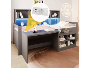 Lit combiné 90x200 cm VIVRYN coloris gris