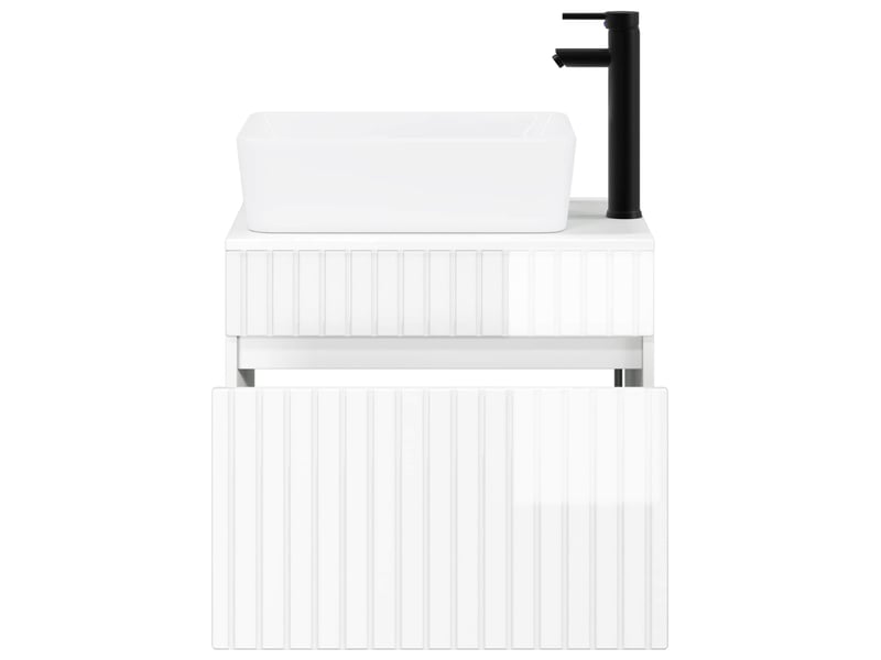 Ensemble de mobilier de salle de bain blanc brillant cf64589 - Conforama C