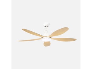Ventilateur de plafond fabrilamp tobarra dc blanchêtre 5 pales 132 cm 6 vitesses led 18 w télécommande