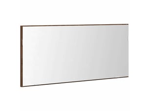 Miroir de salle de bain, miroir de toilette chêne marron 80 x 37 cm verre et bois ingénierie cf62659