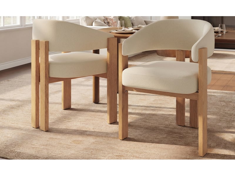  Lot de 2 chaises de salle à manger rembourrées evryae  - Conforama C