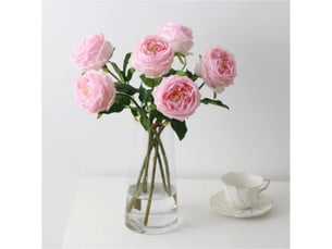 Pivoines au toucher réaliste - pivoines artificielles roses 45 cm - fleurs en latex de soie pour mariages-aquaforge