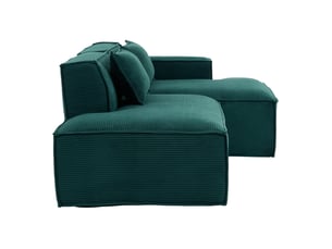 Canapé modulable droit 2pl 233x129x70 cm, meuble de salon, agréable et contemporain, coussins, polyester, vert rétro
