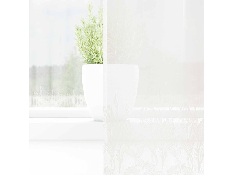  Rideau en dentelle, rideau ajouré, voilage blanc 260 x 150 cm polyester cf43763  - Conforama C