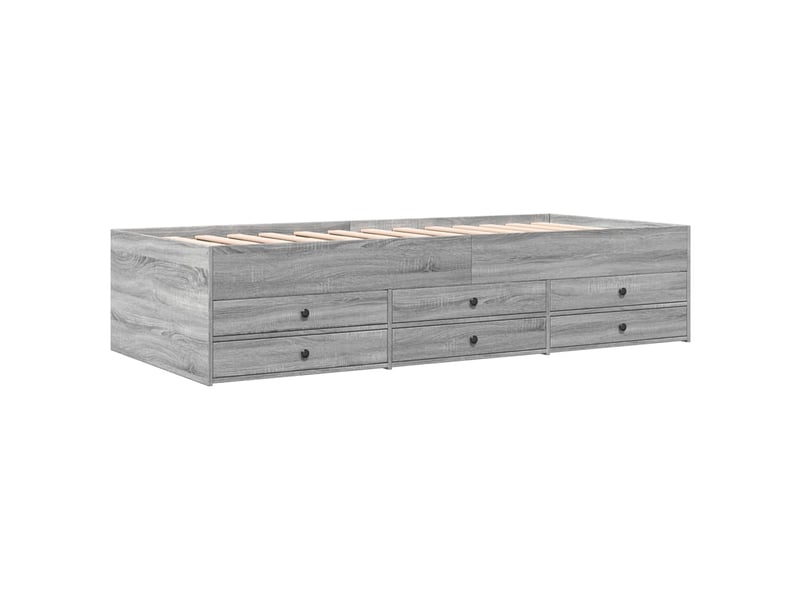 Lit simple- lit adulte -  lit de jour avec tiroirs sans matelas sonoma gris 100x200 cm  - Conforama B