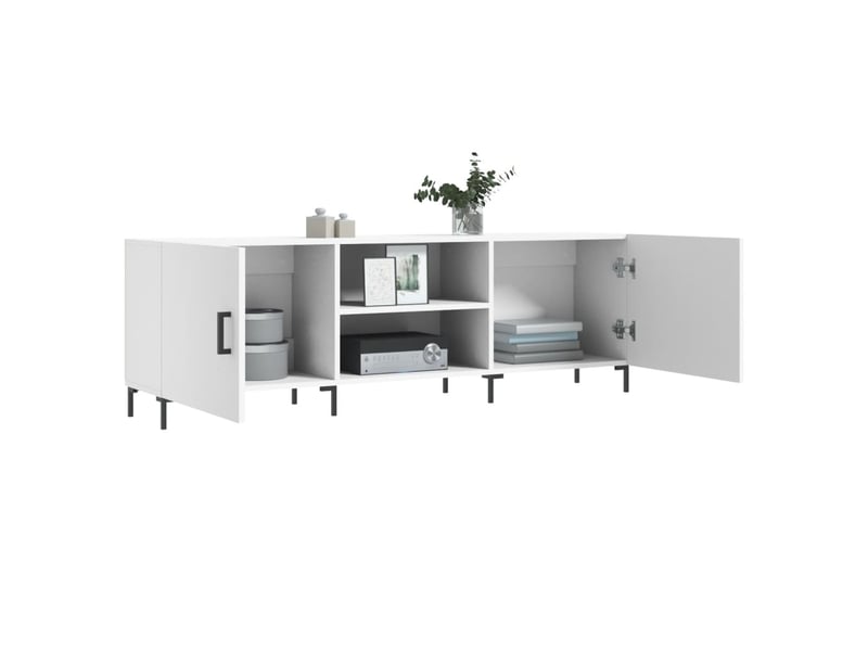  Meuble tv - banc tv - meuble de rangement blanc 150x30x50 cm bois d'ingénierie  - Conforama D