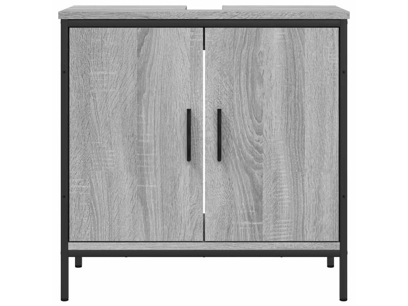  Armoire lavabo salle de bain, meuble de rangement sonoma gris 60x30x60 cm  - Conforama D