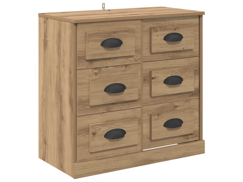  Buffet - bahut - meuble de rangement chêne artisanal 70 x 35,5 x 67,5 cm bois d'ingénierie  - Conforama A