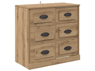Buffet - bahut - meuble de rangement chêne artisanal 70 x 35,5 x 67,5 cm bois d'ingénierie