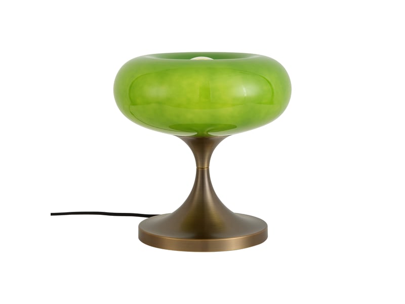  Retro tafellamp donker brons met groene glazen kap 31cm - glaze  - Conforama E