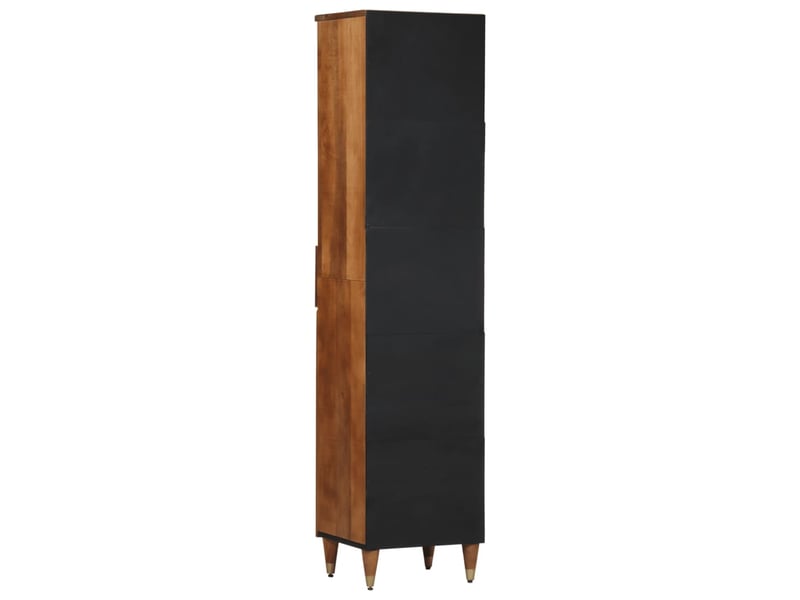 Armoire de salle de bain, meuble de rangement 38x33x160 cm bois massif de manguier shl9533 - Conforama E