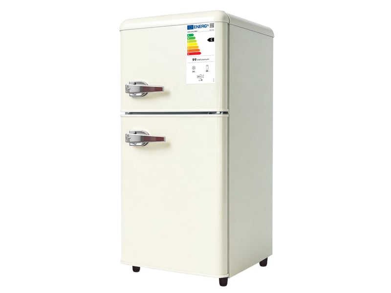  Réfrigérateur 2 portes 60 l crème, réglage 7 niveaux, éclairage led, classe e  - Conforama E