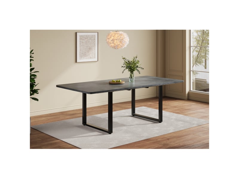  Table extensible rectangulaire 3 longueurs 140180220 x 80 cm – 6 à 10 pers – pieds métal gris – salle à mangercuisine  - Conforama E