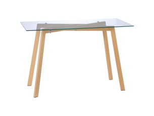 Table à manger 4 personnes en verre trempé et acier 120 x 60 x 76 cm
