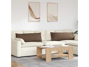 Lot de 2 coussins de canapé, coussins décoratifs tissu marron 120 x 40 cm cf58897